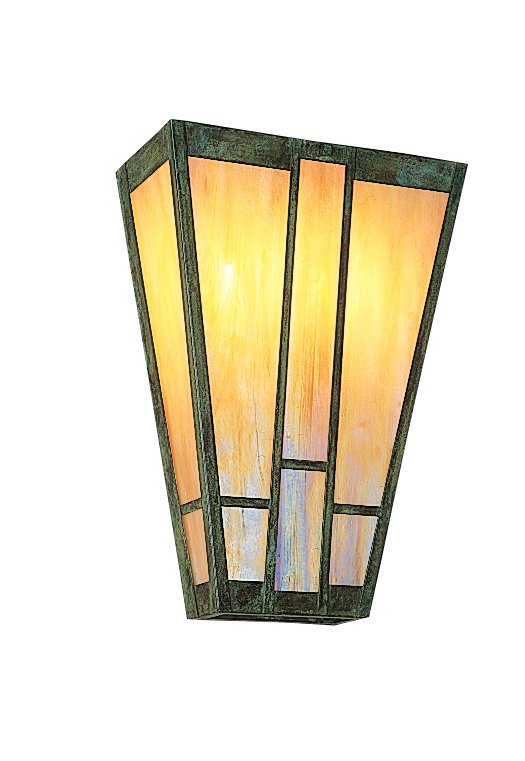Asheville 1 - Light Flush Mounted Sconce, 22.75" H x 16" W x 8" D, Verdigris Patina, Gold White Iridescent