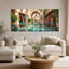 Moroccan Courtyard with Tile Canal and Potted Citrus Set Of 3 Canvas Wall Art-131253130