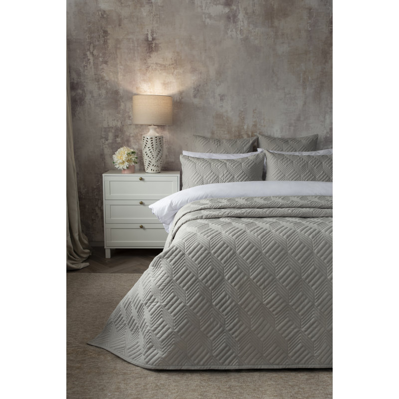 Lisbon Percale Throw Blanket, Grey