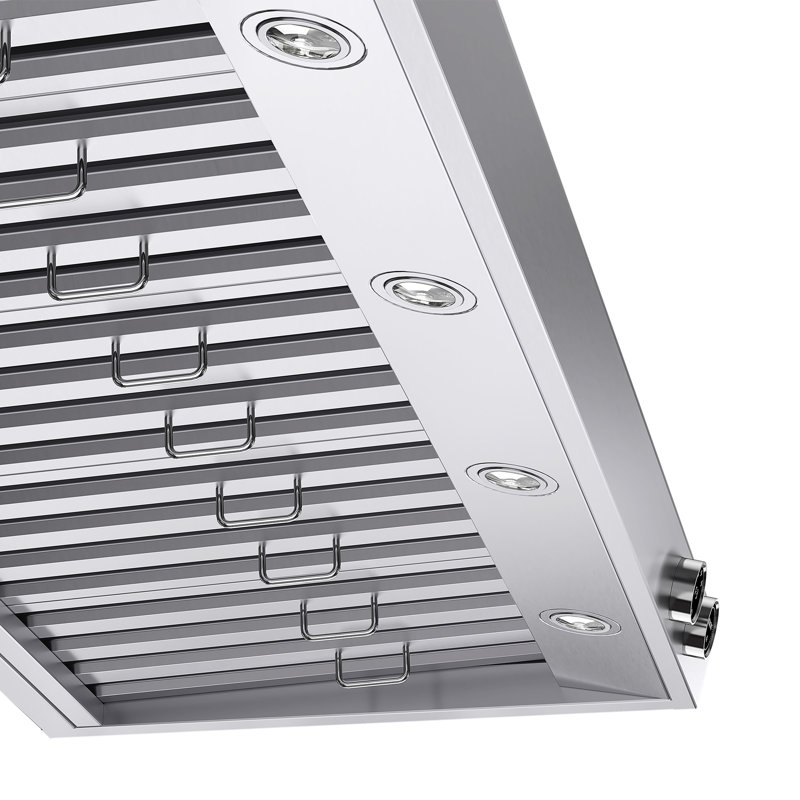 60 po KUCHT Hotte murale à conduit 1200 1200 CFM en acier inoxydable avec commandes numériques, Acier Inoxydable