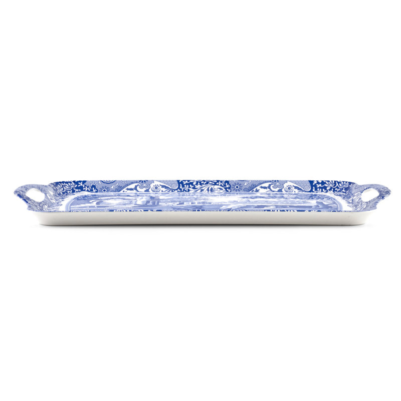 Grand plateau de table en mélamine bleu italien Pimpernel 18,9 po x 11,6 po