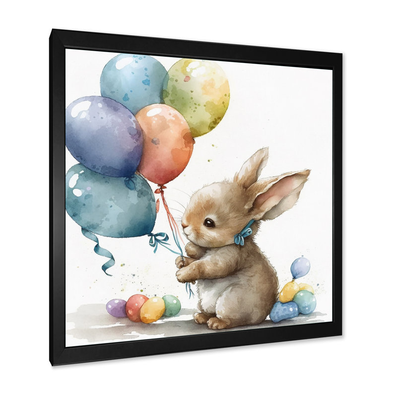 Nursery Bunny Childrens Dream - imprimé, H 30 po x l 30 po x P 1 po, Cadre photo noir
