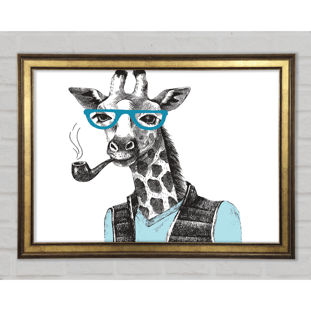 Die Giraffe mit Brille Gerahmter Druck