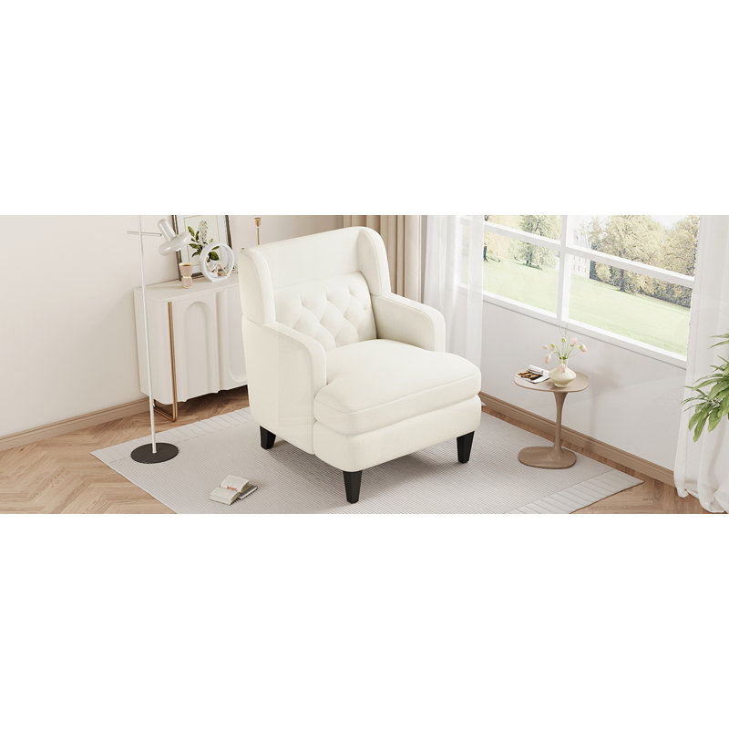 Chaise d'appoint rembourrée et rembourrée, Beige