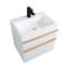 Meuble-lavabo mural blanc de 24 po, lavabo en acrylique intégré, tiroirs à fermeture en douceur, poignées bicolores, revêtement mat, cloisons de rangement intégrées pour le montage, avec tiroir silencieux-924715970