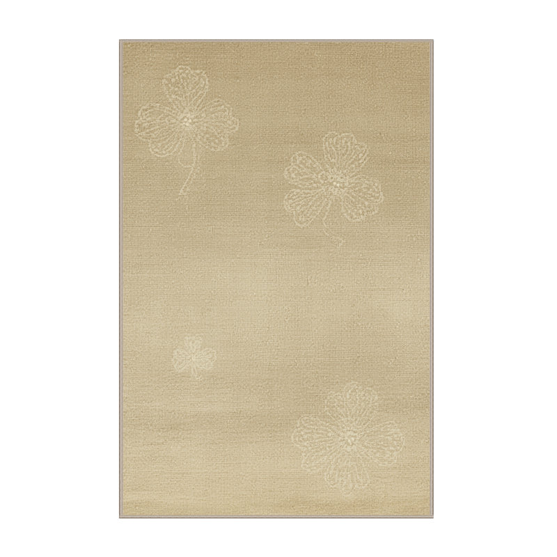 Tapis abstrait moderne et contemporain lavable à la machine Holiday St Patties en brun - reliure beige, 8 x 12