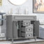 Meuble-lavabo moderne gris 36 po avec compartiments spacieux pour ranger facilement tous vos articles essentiels