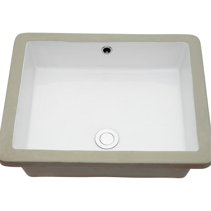 Lavabo rectangulaire encastré en céramique Stain