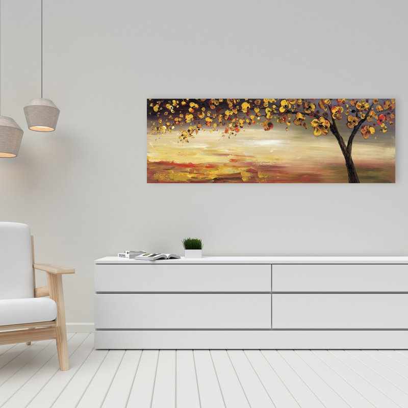 Fall Tree Canvas - Décoration de chambre à coucher contemporaine brune