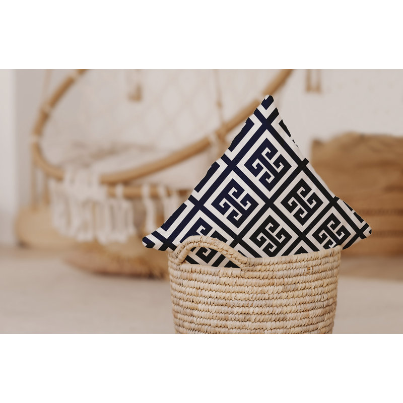  Housse et insert de coussin extérieur d'extérieur, H 18 po x l 18 po, Bleu marine printanier