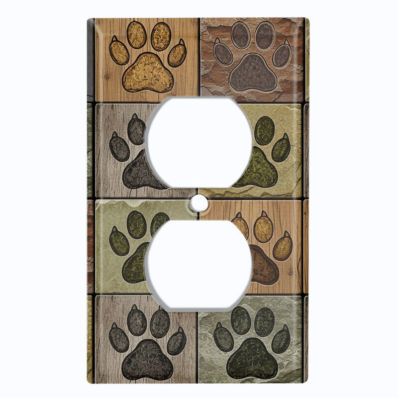 Couvercle de plaque d'interrupteur en métal; Bascule 4 bandes US standard - empreintes de pattes, # 4 Quad bascule