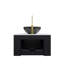 24" Wall-Mounted Bathroom Vanity with Curved Edges and Ceramic Basin
