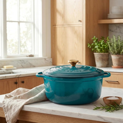 Zulay Kitchen 6 Quart Enameled Cast Iron Dutch Oven Pot With Lid – Premium Durability & Oven Safe Up To 500°f