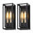 15" Classical Outdoor Wall Light With Glass Shade, Rectangular Wall Sconce In Matte Black，Waterproof
