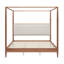 Cadre de lit à baldaquin en bois massif de taille moyenne Mid-Century avec tête de lit tapissier Boucle, lit plateforme à 4 colonnes avec pieds fuselés, aucun sommier requis, assemblage facile, noyer-133682932-133682935