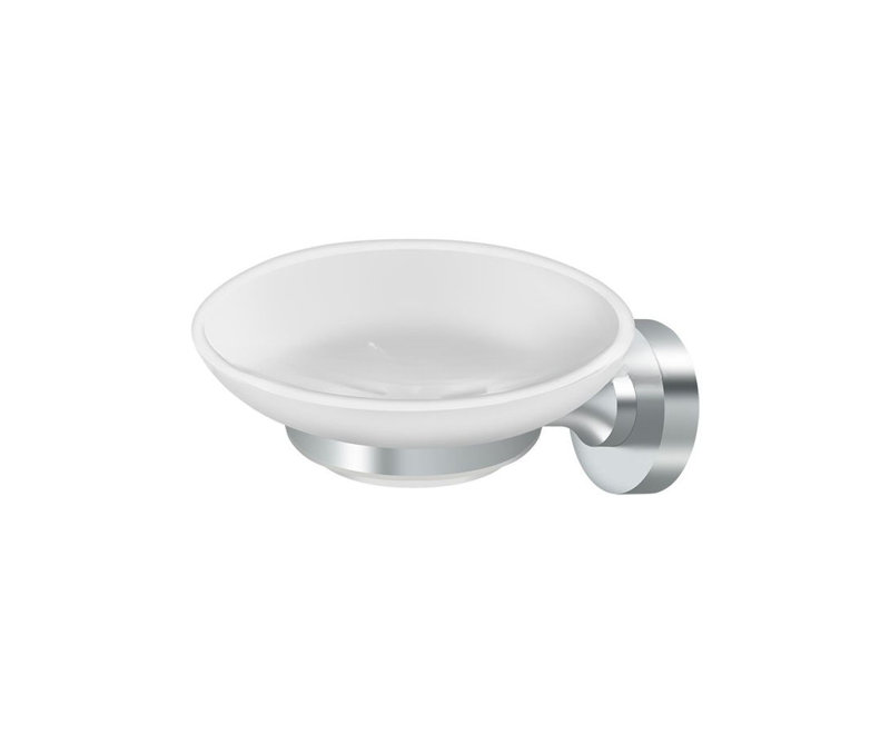 Deltana BBN2012-26 Nobe Series Frosted Glass Soap Dish Polished Chrome