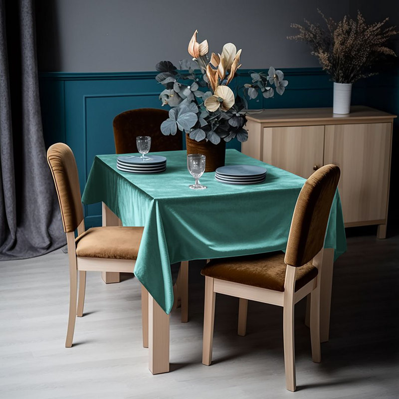 Luxury Matte Velvet Tablecloth, 60" L x 52" W, 36 Xanadu