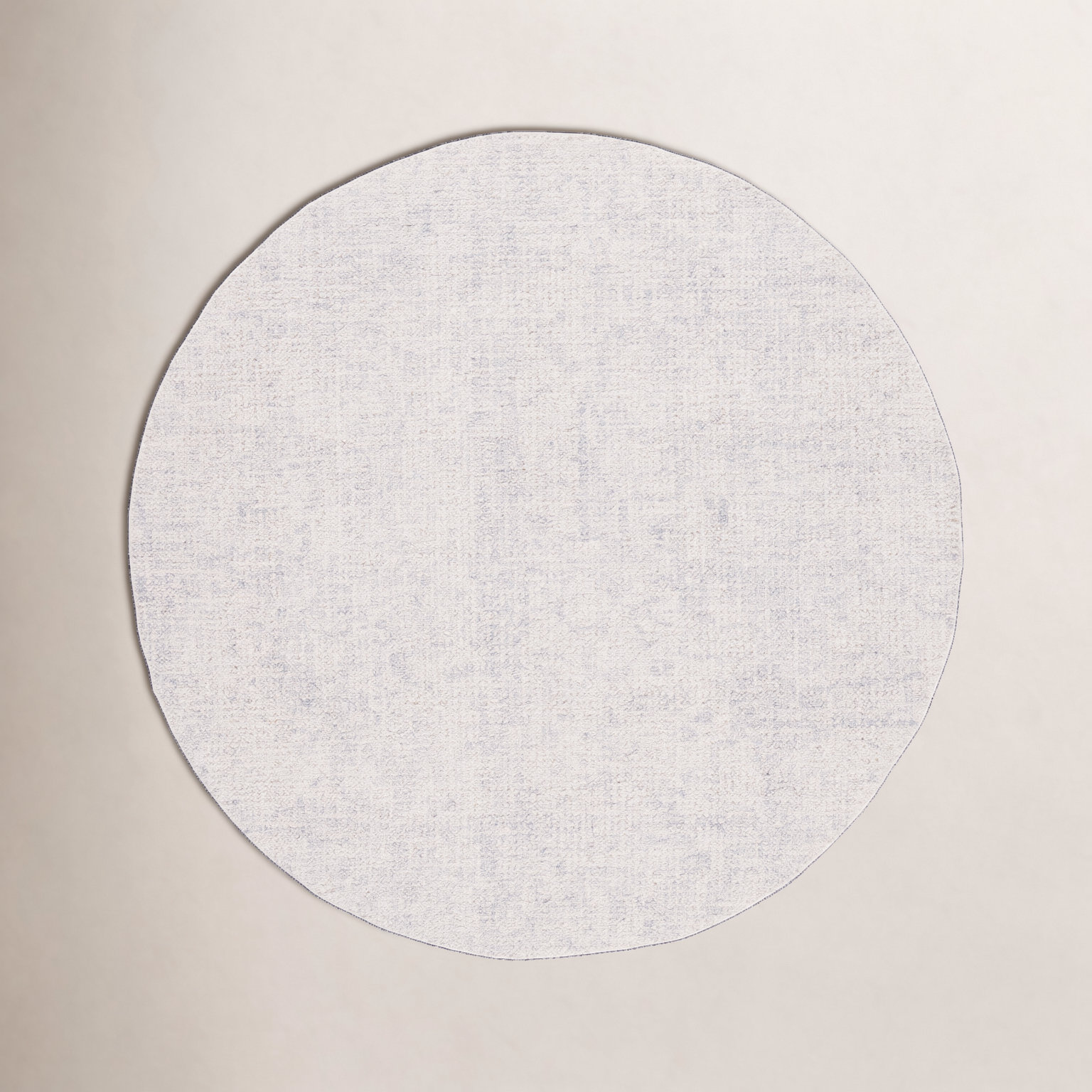 Flavi Light Gray Ivory Hand-Woven Rug, Round 6'