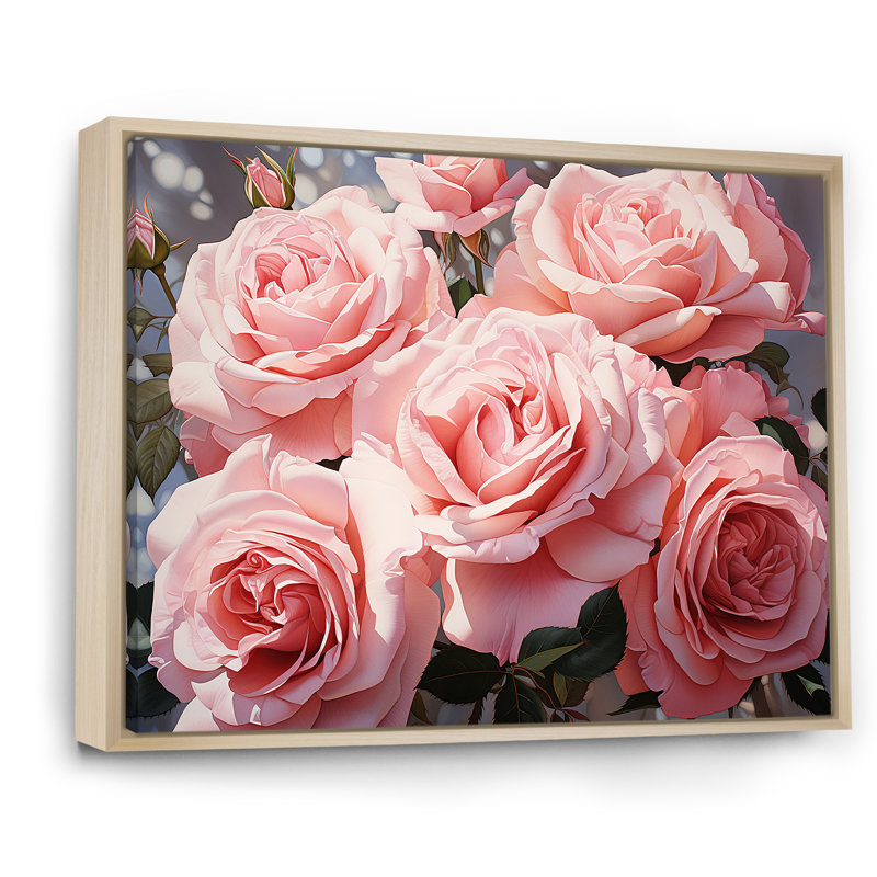 Minimalisme, roses roses, rêve, Cadre naturel flottant, H 12 po x l 20 po x P 1 po