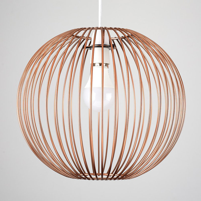 Ireland 27cm H Metal Round Pendant Shade ( Clip On ) in Copper, Yes