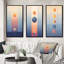«Moon Fases Circular Minimalisme Pastel I», 3 pièces sur toile-651505854-651505849
