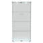 4-Tier Double Door Glass Display Cabinet with LED Puck Light, 163cmH Large Frameless Curio Cabinet with Glass Top, Black / White-741730316