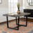 Rustic Metal And Solid Distressed Dining Table-114002653-114002649