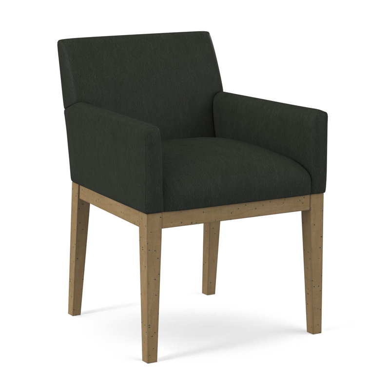Upholstered Arm Chair, Salvador Asphalt, English Saddle