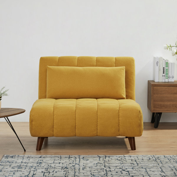 Elledge 40.55 Armless Sleeper Hashtag Home Upholstery Color: Mustard