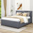 Wildo Linen Upholstered Platform Bed with Trundle And Headboard-874361543-874361542