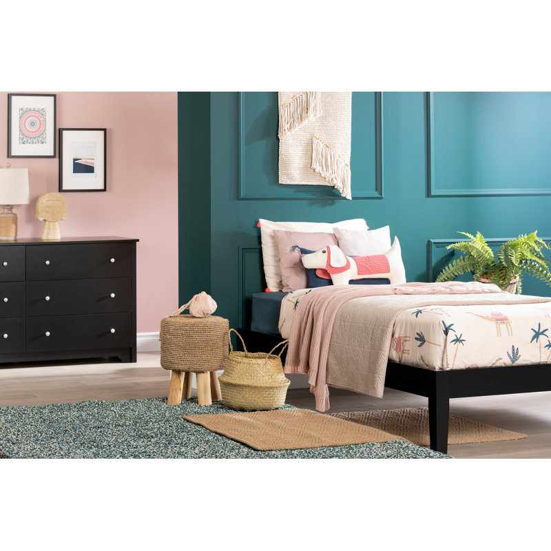 Lit plateforme Vito, Simple, Noir