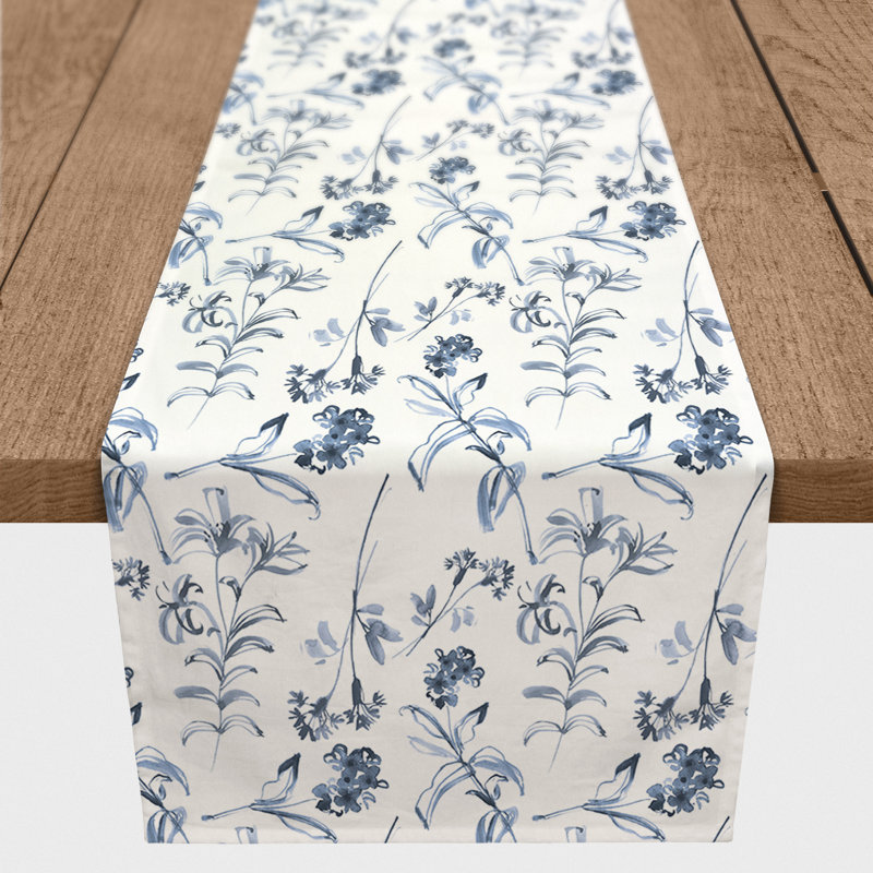 Alyissia Rectangle Floral Polyester Table Runner, 72" x 16"