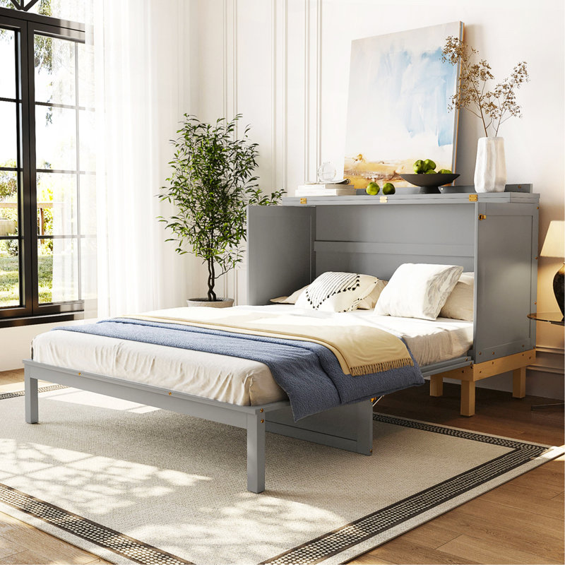 Grand lit escamotable, gris, Gris