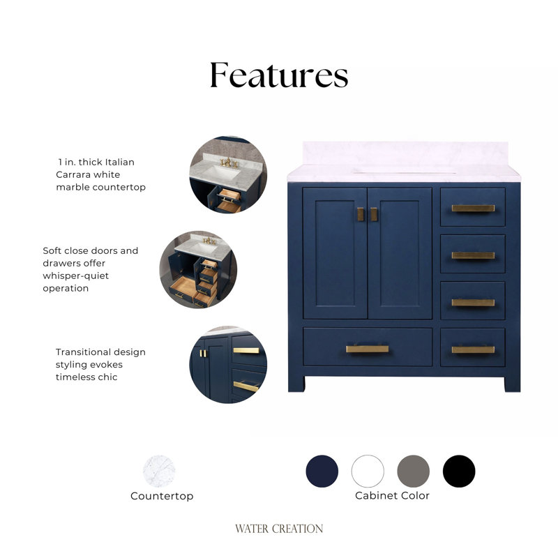 Steve 36'' W Single Vanity, Monarch Blue