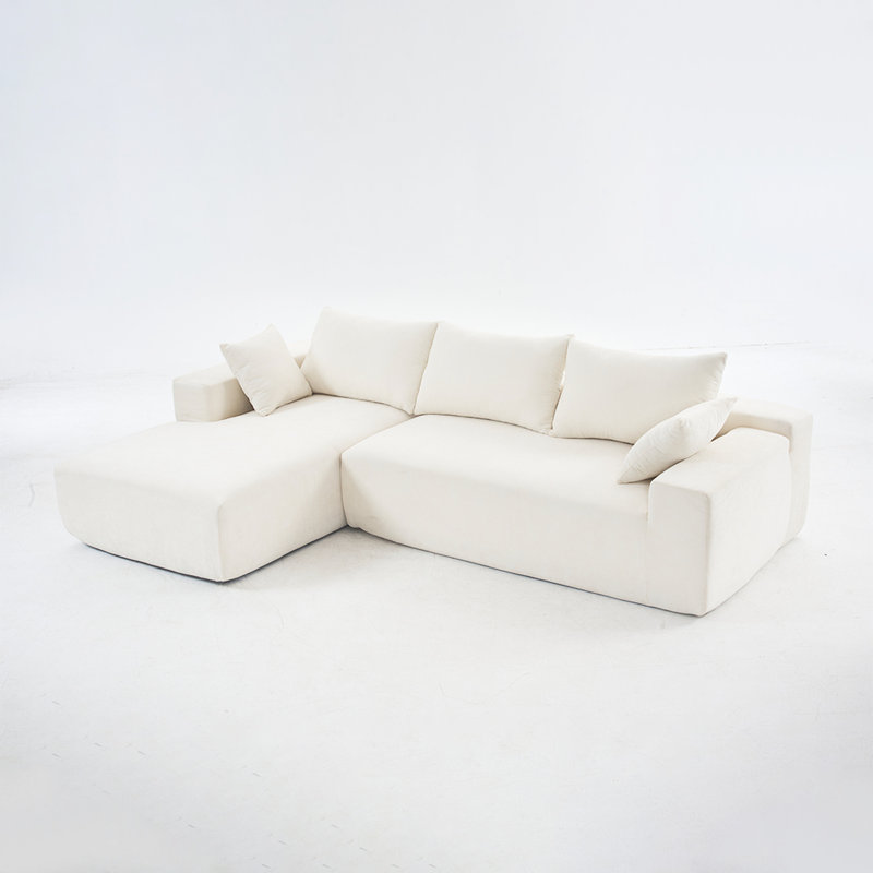 Très grand pour le salon - 108 x 68 pouces, nuage modulaire, 4, blanc, conception minimaliste, sans assemblage, siège profond avec mousse
