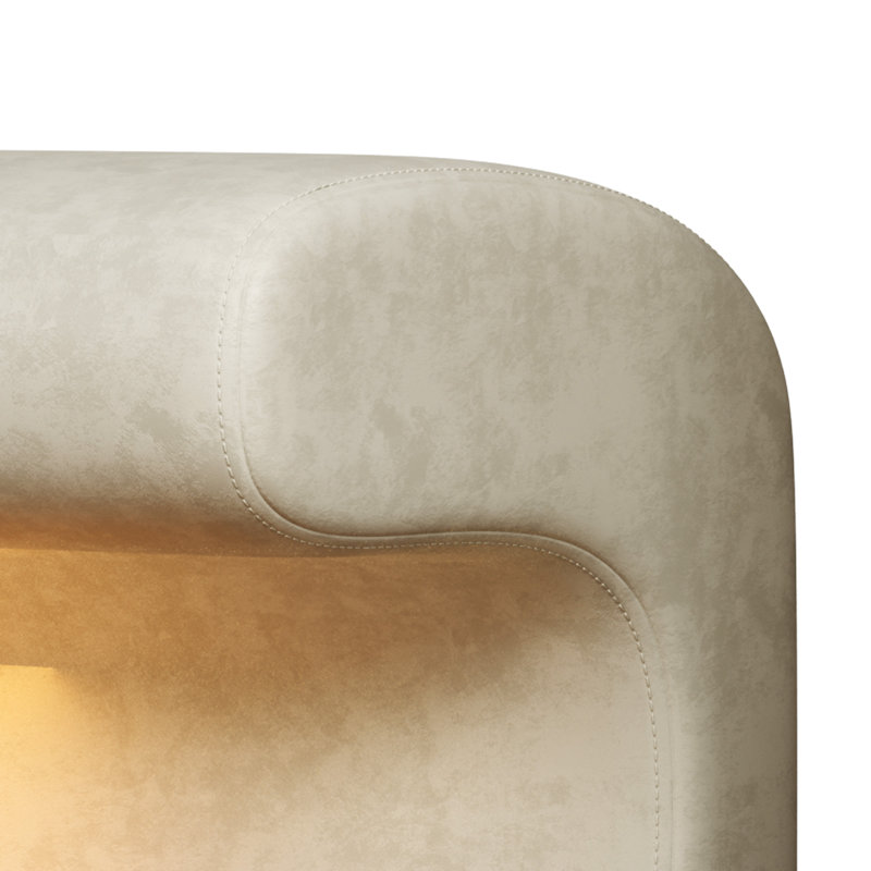 Repose-pieds rembourré Cokeley, Beige