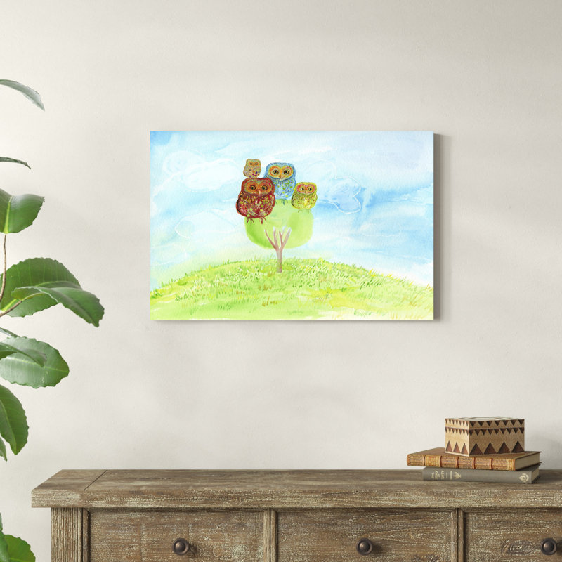Famille de hiboux, H 20 po x l 30 po x P 1,25 po