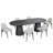 Zeno 6-Person Double Pedestal Solid Wood Dining Set