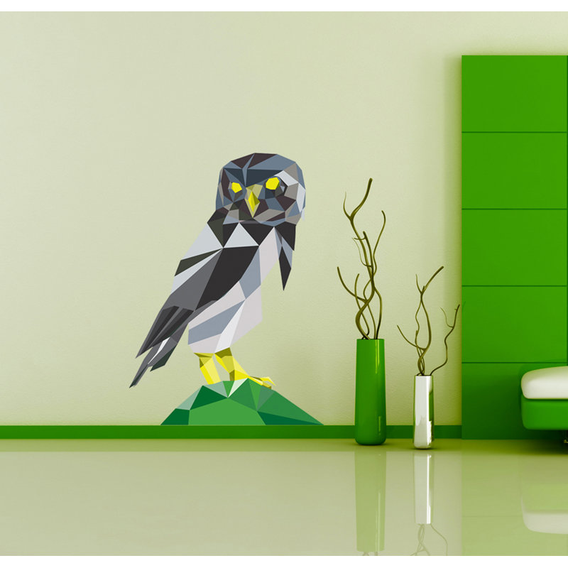 Adhésif décoratif polygonale hibou, H 45 po x l 67 po