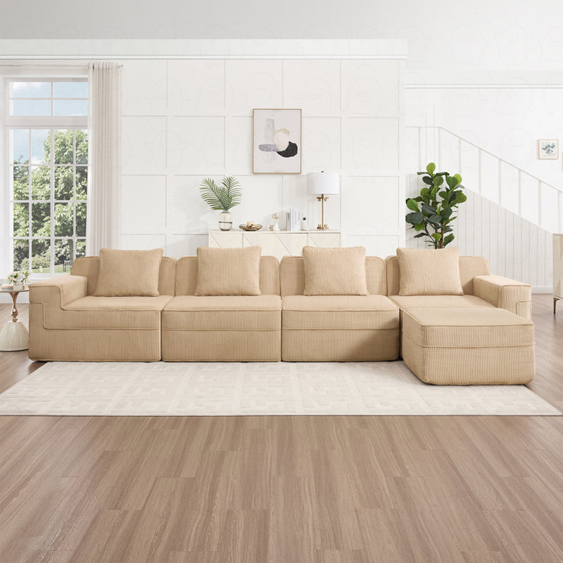 Canapé modulaire 4 places avec repose-pieds Modern