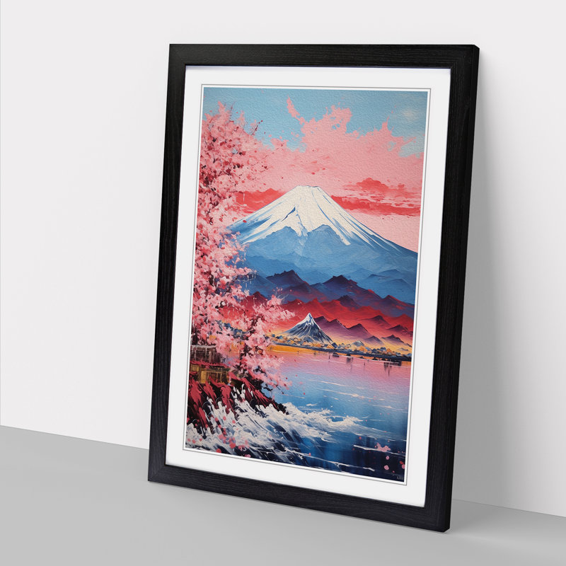 Mount Fuji Impressionism No.2 - Framed Print, Black Framed, 46cm H x 34cm W x 2cm D