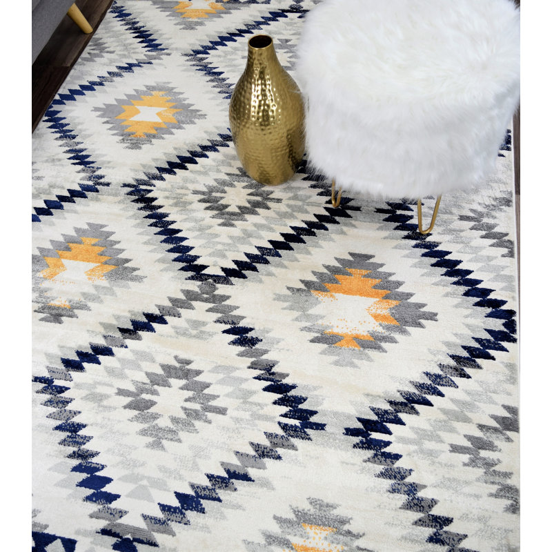 Bodrum Tribal Kilim Gold Area Rug, Rectangle 4' x 6'