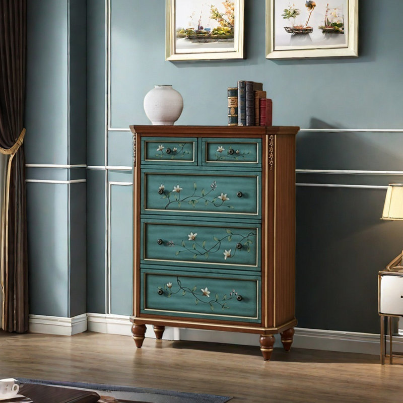 Five drawer painted multi-function accent chest