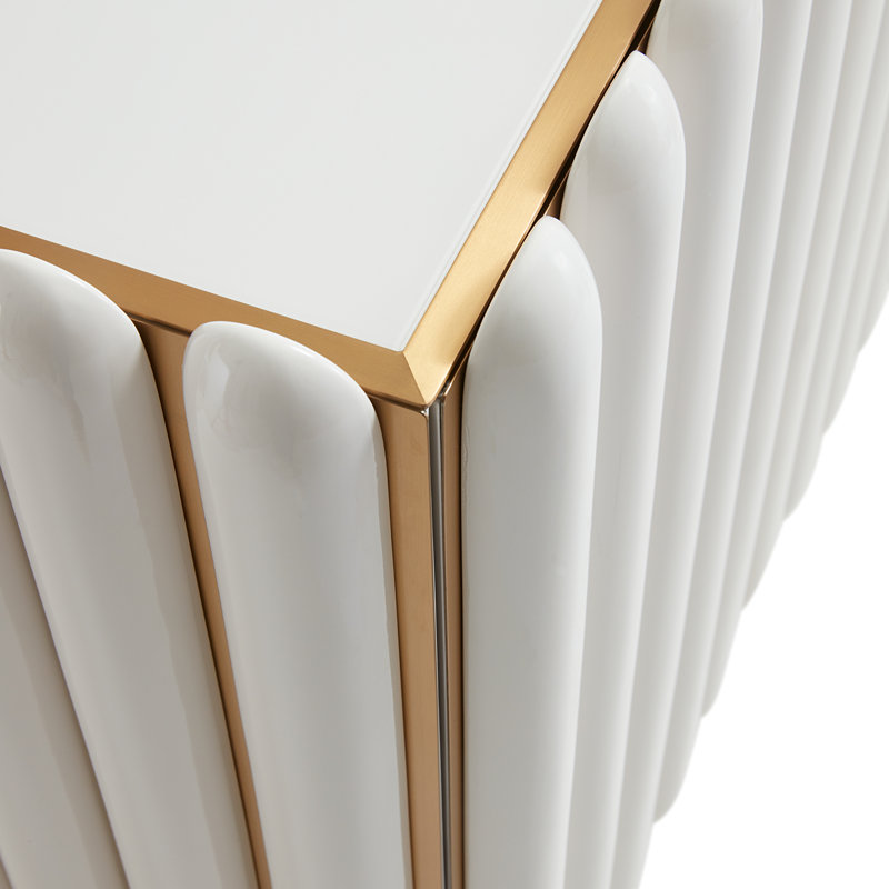 Kiki Accent Cabinet, Ivory/Brass