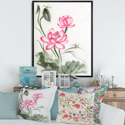 Lotus et la libellule I - reproduction sur toile