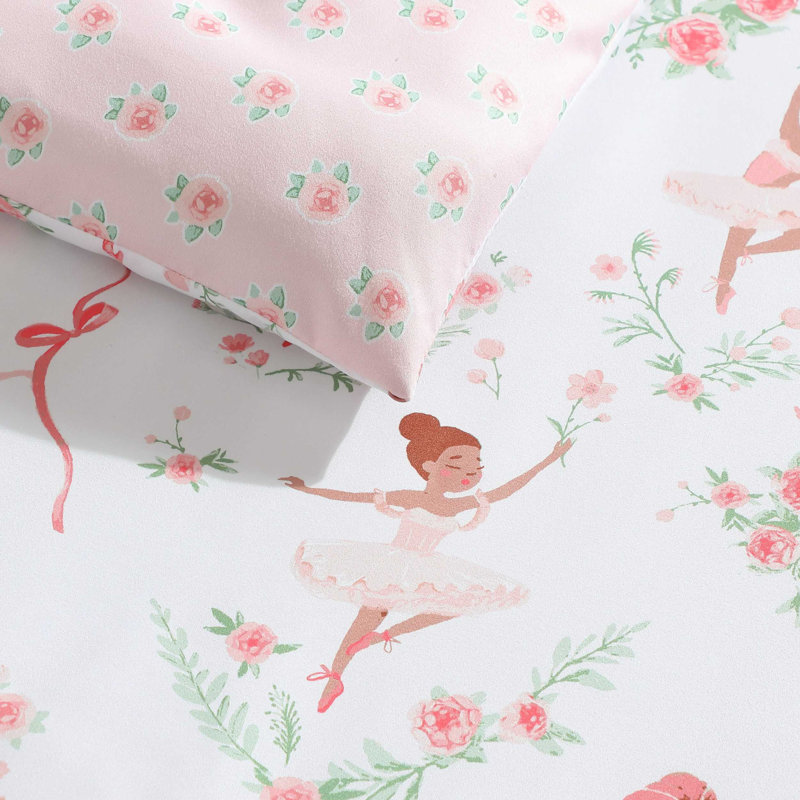Laura Ashley Kids Ballerina Divas Pink Comforter Bonus Set, Queen Comforter + 3 Additional Pieces