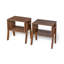 Ensemble de 2 tables de chevet empilables modernes en bois brun noyer-1733300068