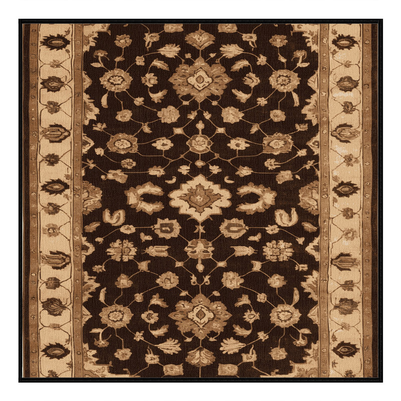 Tapis noir surteint lavable à la machine, Carré 3 pi