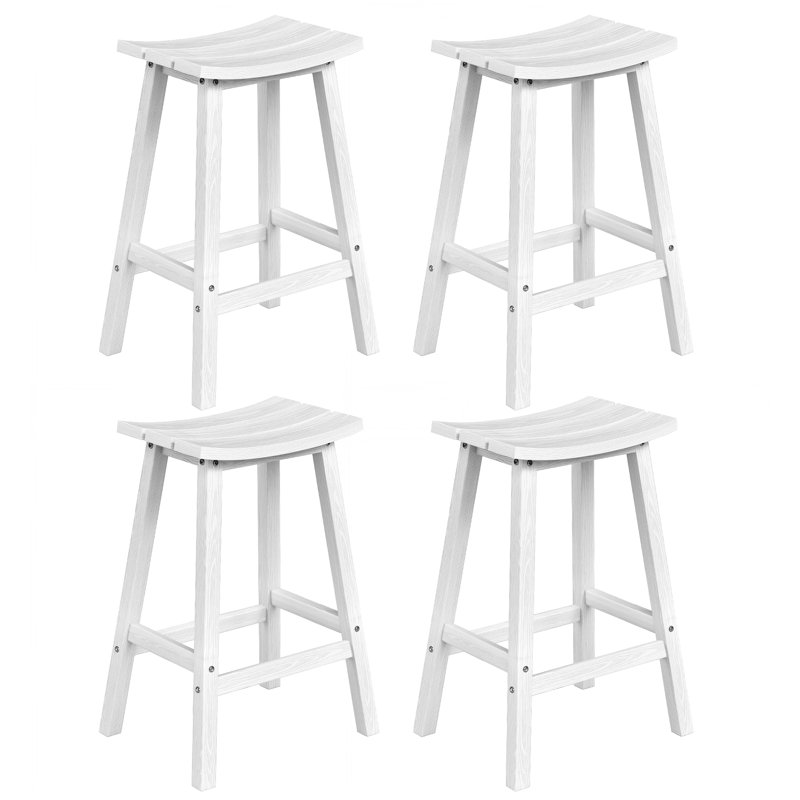 Tabouret de comptoir de cuisine Backless, Blanc, 29"