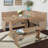 Padstow 5 - Person Pine Solid Wood Breakfast Nook Dining Set with Hidden Storage-1802880067